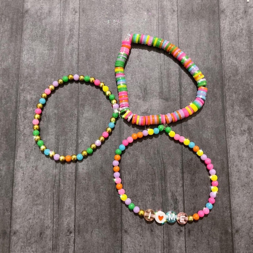 Pastel handmade bracelets, set of 3